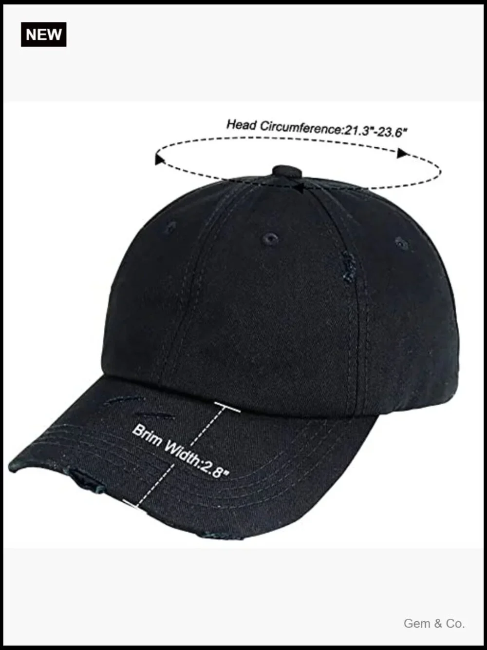 Distressed Washed High Ponytail Baseball Cap Adjustable Outdoor Hat